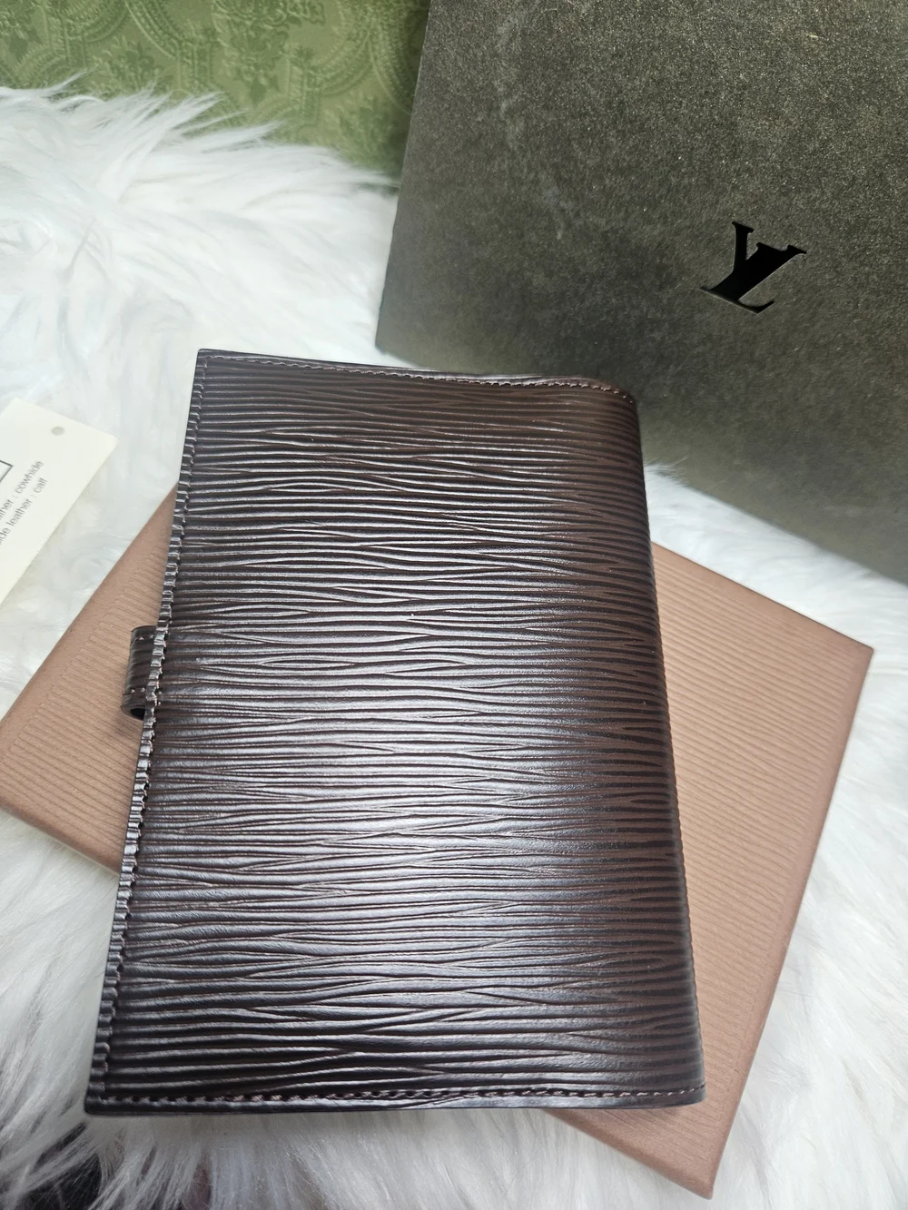 Louis Vuitton PM Agenda Dark Brown Epi Moka With Box & Inserts
